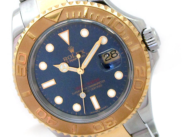 40mm Rolex Two-Tone Yachtmaster Blue Dial 16623
