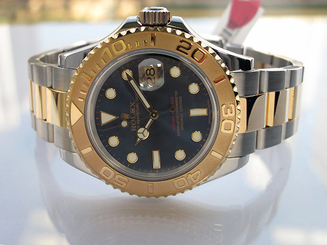 40mm Rolex Two-Tone Yachtmaster Blue Dial 16623