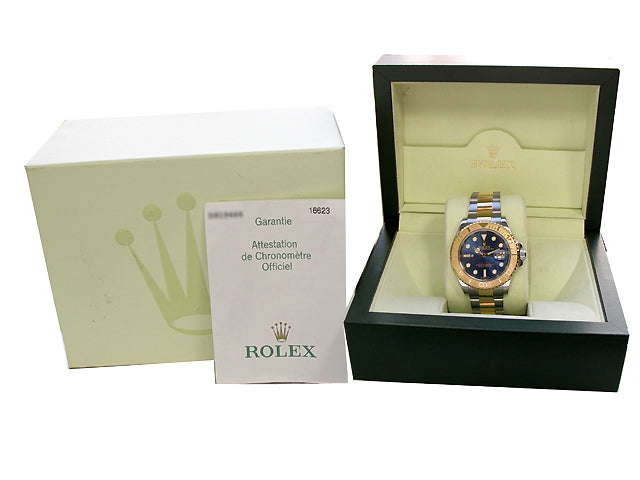 40mm Rolex Two-Tone Yachtmaster Blue Dial 16623