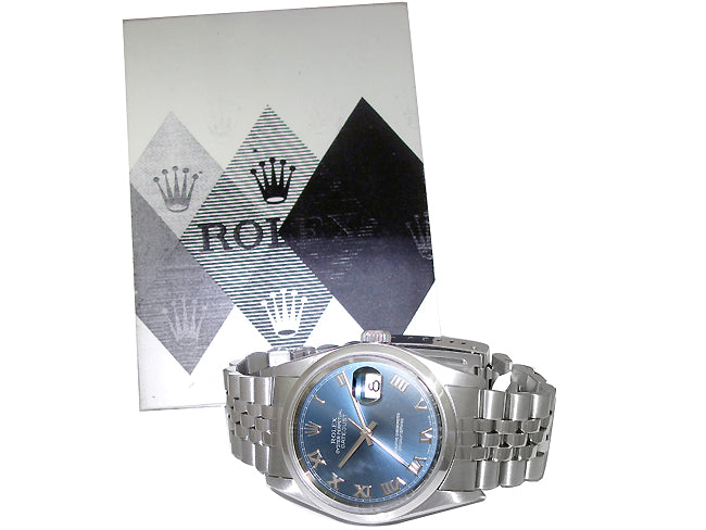36mm Rolex Datejust Blue Roman 16200.