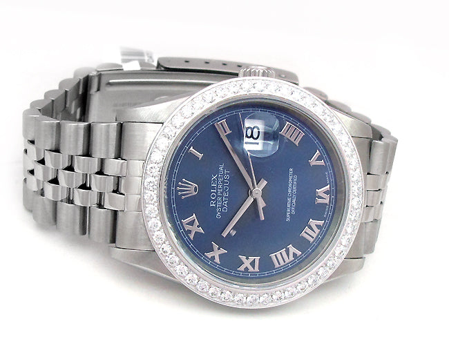 36mm Rolex Datejust Blue Roman 16200.