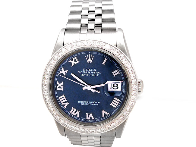 36mm Rolex Datejust Blue Roman 16200.