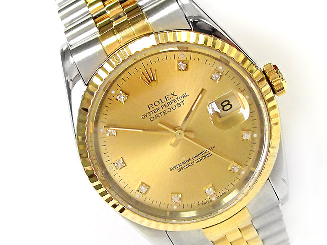 36mm Rolex Two-Tone Datejust  Diamond Dia 16233.