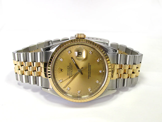 36mm Rolex Two-Tone Datejust  Diamond Dia 16233.