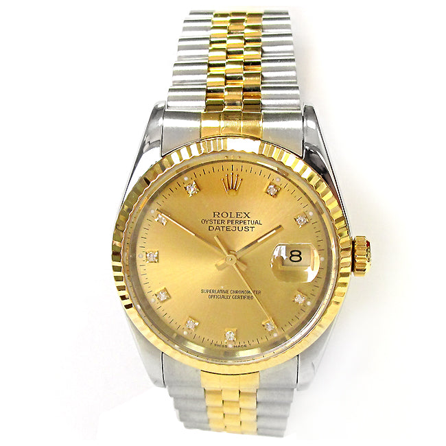 36mm Rolex Two-Tone Datejust  Diamond Dia 16233.
