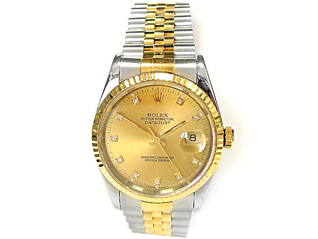 36mm Rolex Two-Tone Datejust  Diamond Dia 16233.