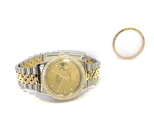36mm Rolex Two-tone Datejust Champ Diamond Dial 16233.
