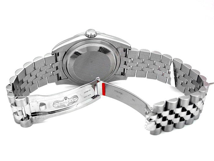 36mm Rolex Stainless Steel Datejust Watch with Diamond Dial and Diamond Bezel 116244.