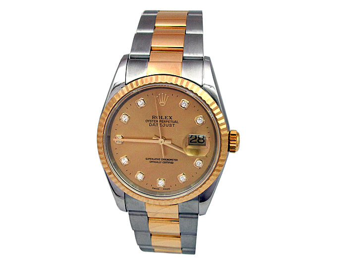 36mm Rolex Two-Tone Datejust with Diamond Dial 16233.