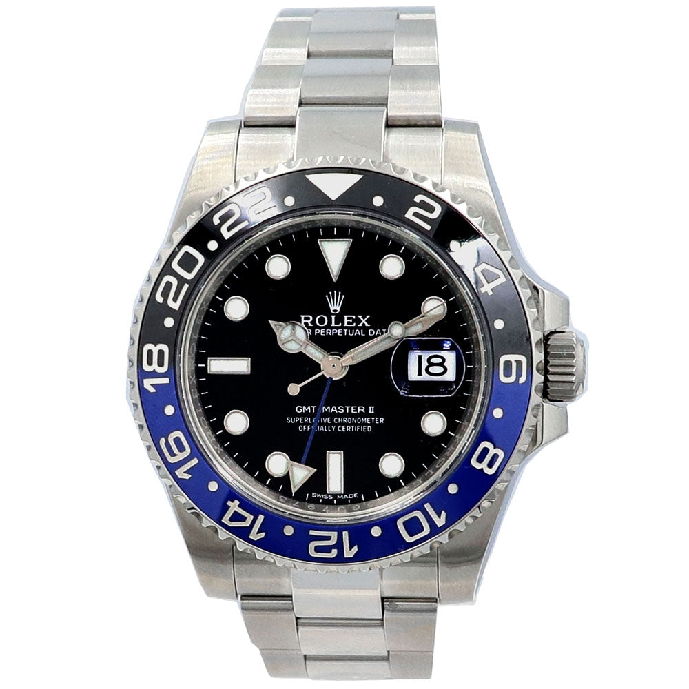 40mm Rolex Stainless Steel Oyster Perpetual GMT-Master II "Batman" Watch
