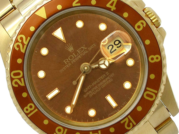 40mm Rolex 18K Yellow Gold GMT-MASTER II Watch 16718