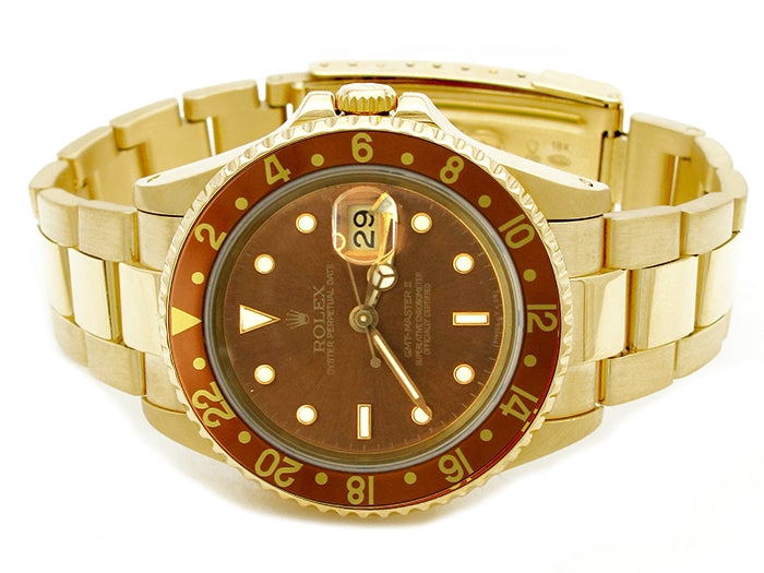40mm Rolex 18K Yellow Gold GMT-MASTER II Watch 16718