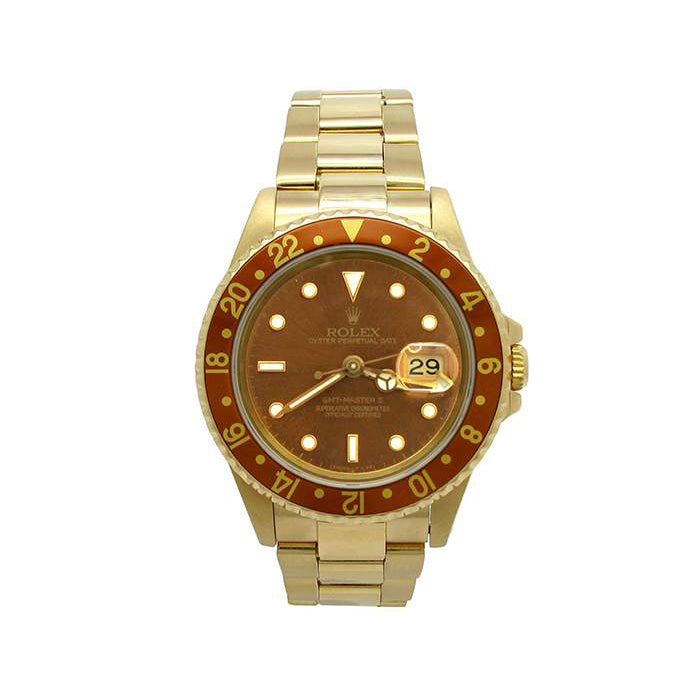 40mm Rolex 18K Yellow Gold GMT-MASTER II Watch 16718