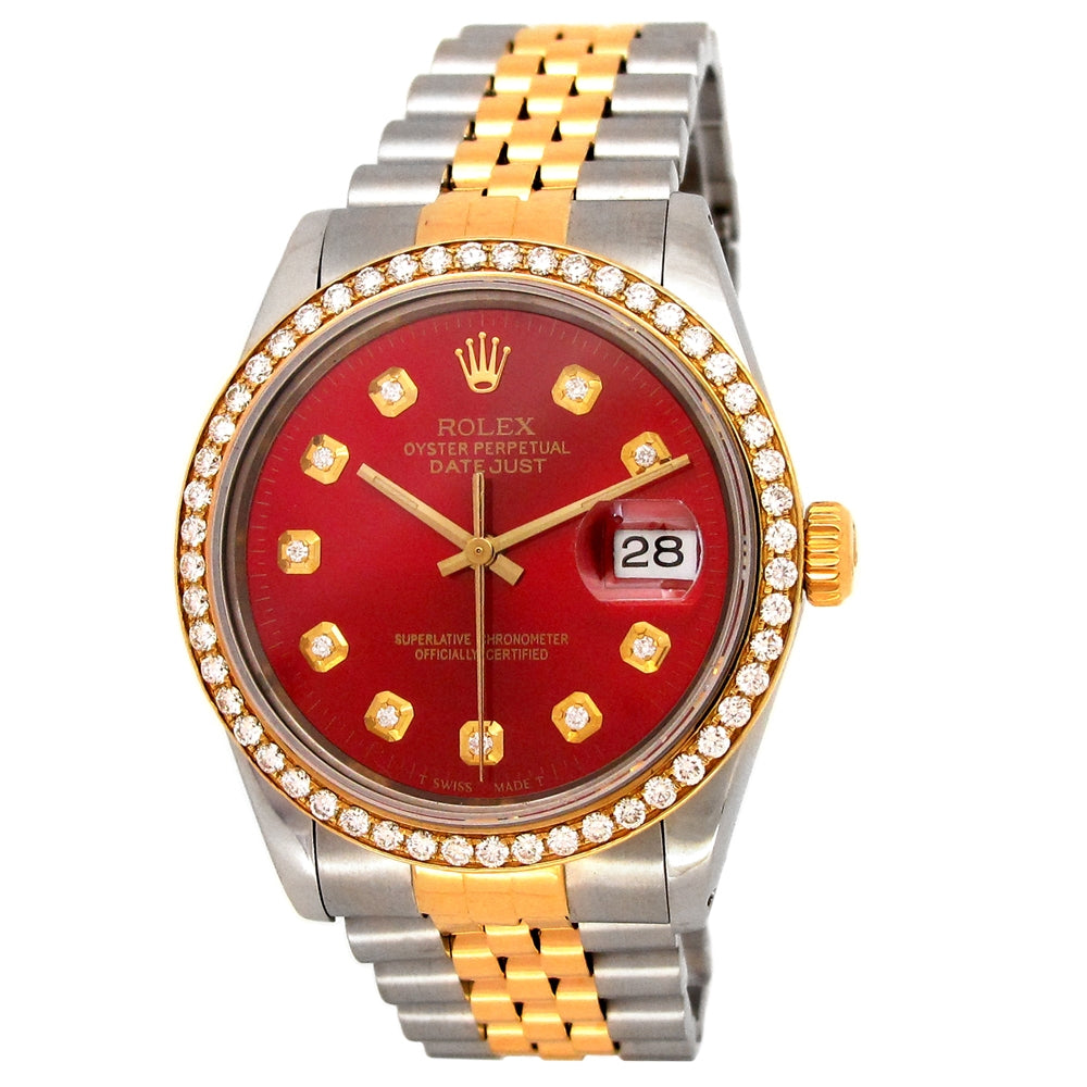 36mm Rolex 18k Yellow Gold and Stainless Steel Oyster Perpetual Datejust Watch