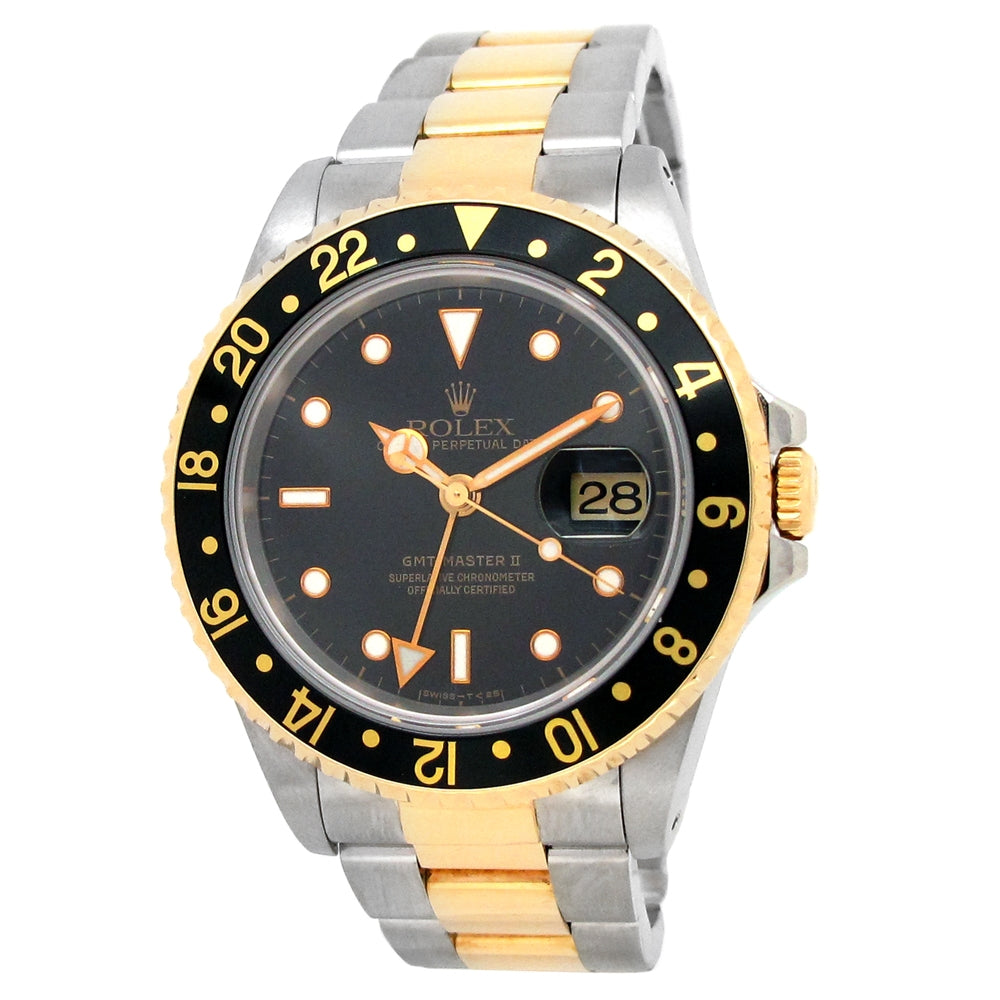 40mm Rolex 18k Yellow Gold and Stainless Steel Oyster Perpetual GMT-Master II Watch