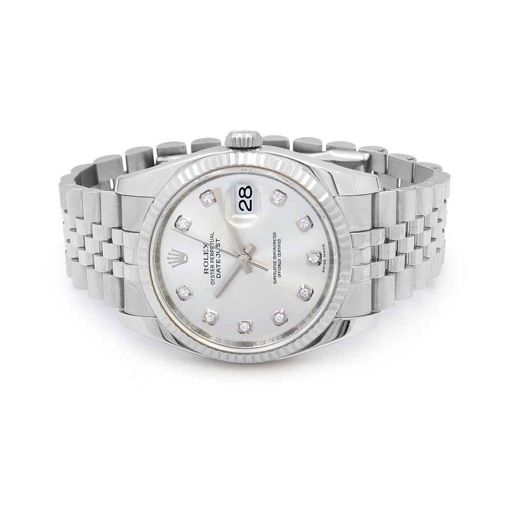 36mm Rolex Stainless Steel Oyster Perpetual Datejust Watch