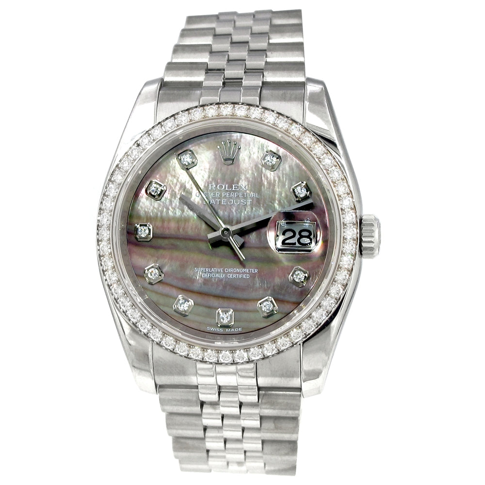 36mm Rolex Stainless Steel Oyster Perpetual Datejust Watch