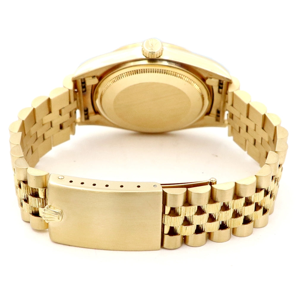 36mm Rolex 18k Yellow Gold Bark-Finish Datejust Watch