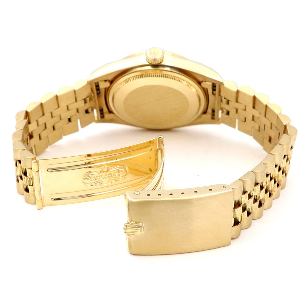 36mm Rolex 18k Yellow Gold Bark-Finish Datejust Watch