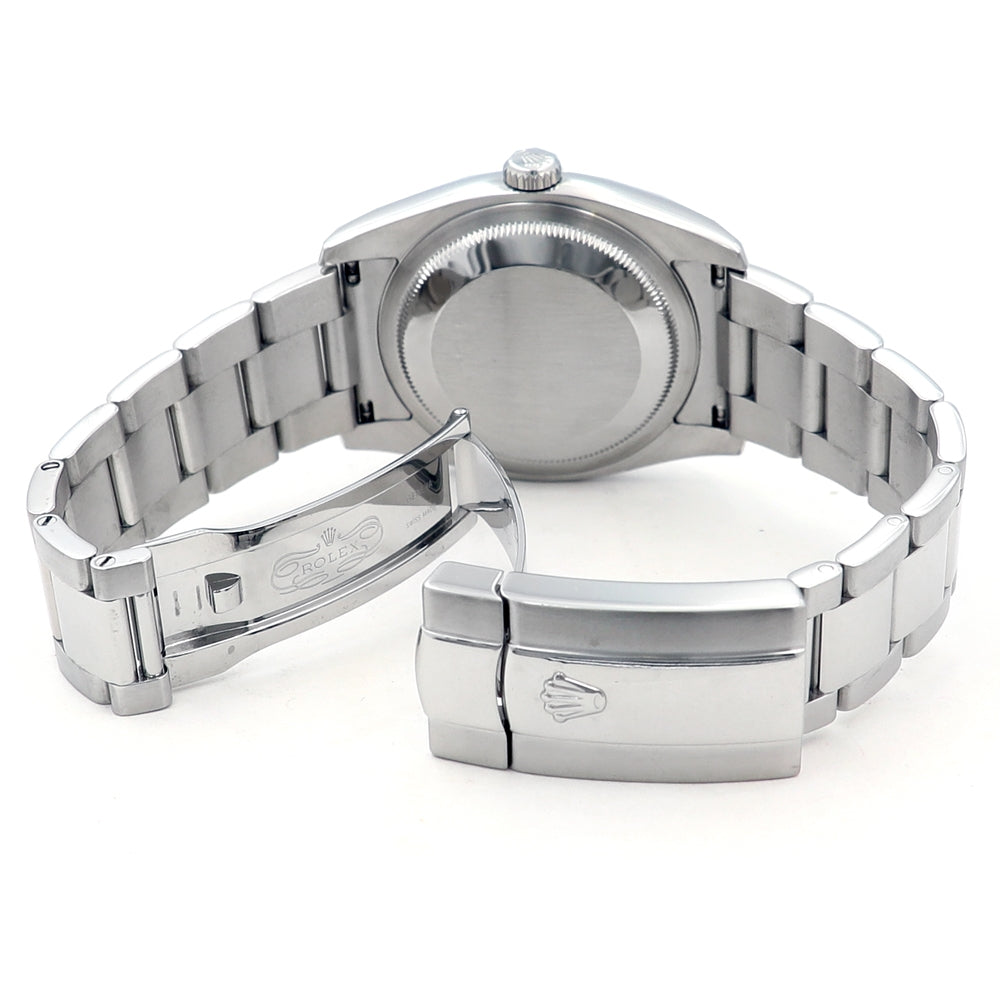 36mm Rolex Stainless Steel Datejust Blue Roman Numeral Dial