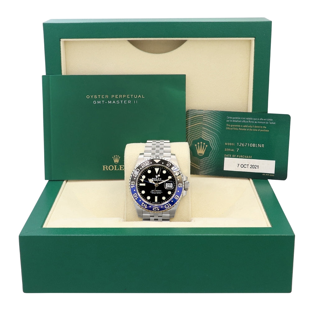 40mm Rolex Stainless Steel GMT-Master II 126710 Batman 2021