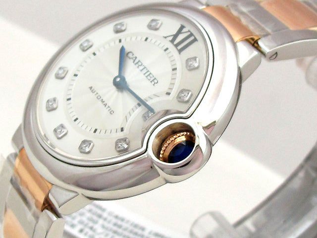 Unisex Cartier 18K Rose Gold & Stainless Steel Ballon Bleu  Diamond Dial WE902031.