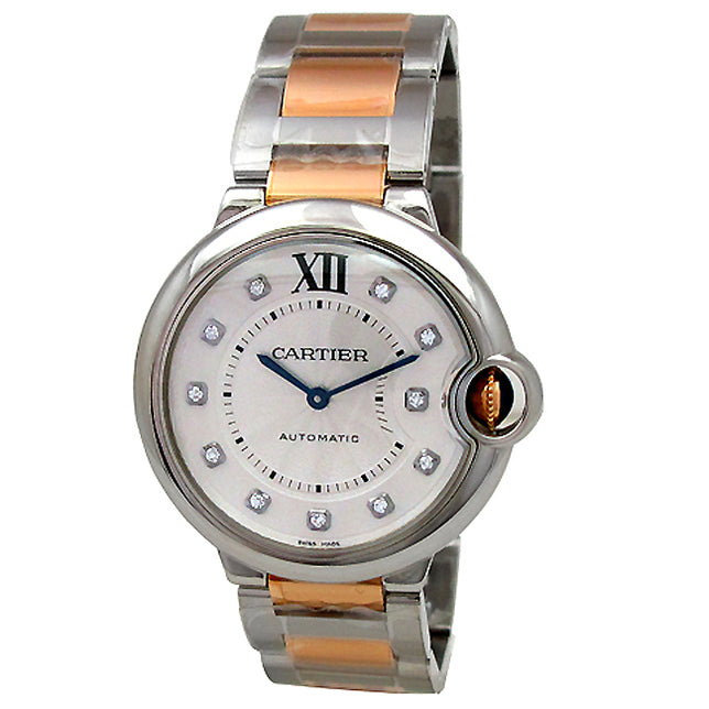 Unisex Cartier 18K Rose Gold & Stainless Steel Ballon Bleu  Diamond Dial WE902031.