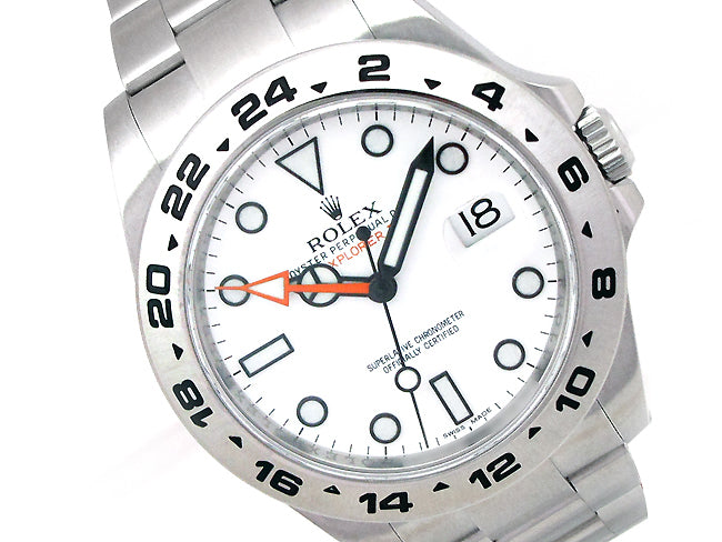 42mm Rolex Stainless Explorer II White 216570