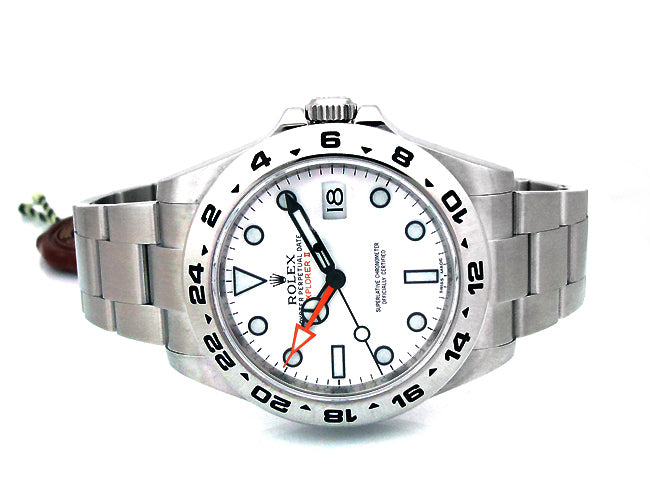 42mm Rolex Stainless Explorer II White 216570