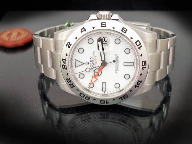 42mm Rolex Stainless Explorer II White 216570