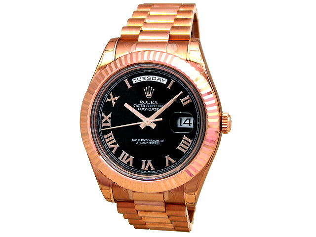 41mm Rolex 18k Rose Gold Daydate II 218235.