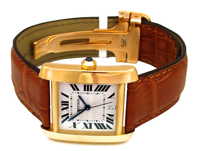 Unisex Cartier 18K Yellow Gold Tank Francaise Watch