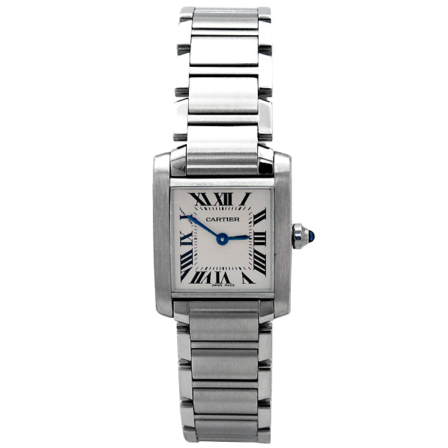 Small Cartier Stainless Steel Tank Francaise W51008Q3