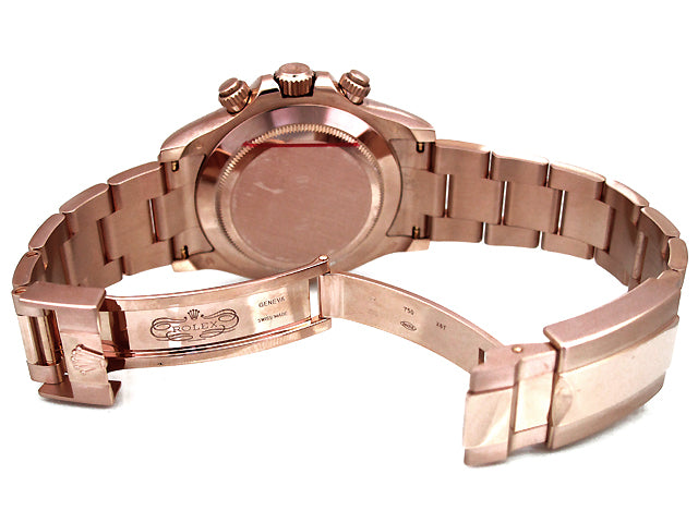 Mens Rolex 18k Rose Gold Daytona Cosmograph  Baguettes Diamond 116505