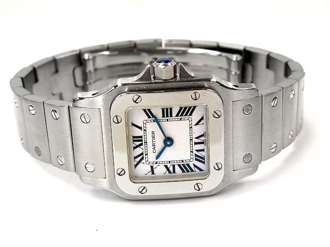Small Cartier Stainless Steel Santos Galbee