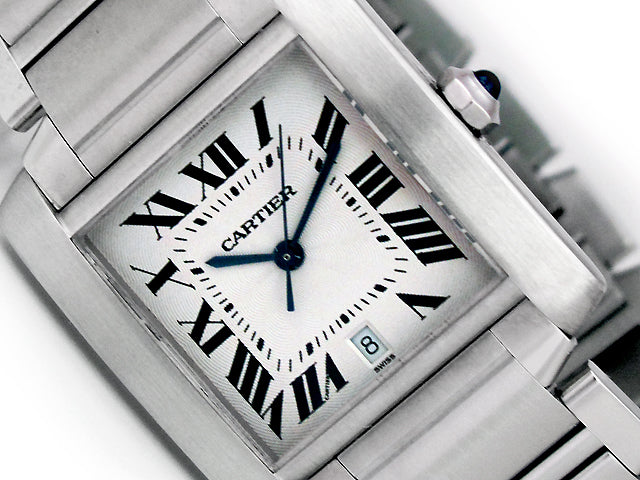 Large Cartier Stainless Steel Tank Francaise W51002Q3.