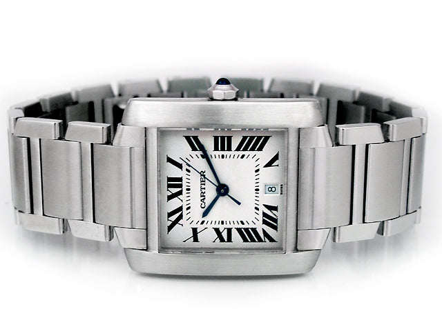 Large Cartier Stainless Steel Tank Francaise W51002Q3.
