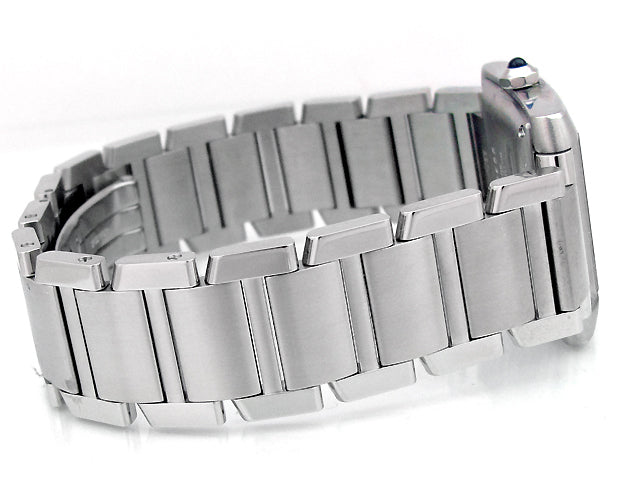 Large Cartier Stainless Steel Tank Francaise W51002Q3.