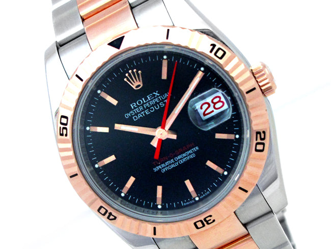 36mm Rolex Rose Gold Two Tone Datejust Turnograph 116261