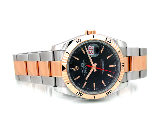 36mm Rolex Rose Gold Two Tone Datejust Turnograph 116261