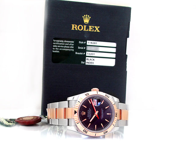 36mm Rolex Rose Gold Two Tone Datejust Turnograph 116261