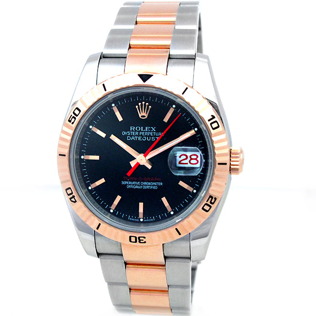 36mm Rolex Rose Gold Two Tone Datejust Turnograph 116261