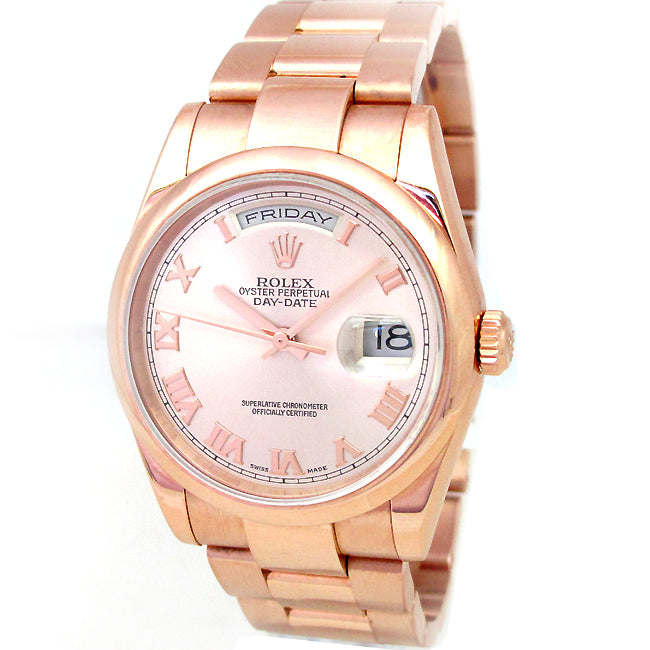 36mm Rolex 18K Rose Gold Daydate 118205