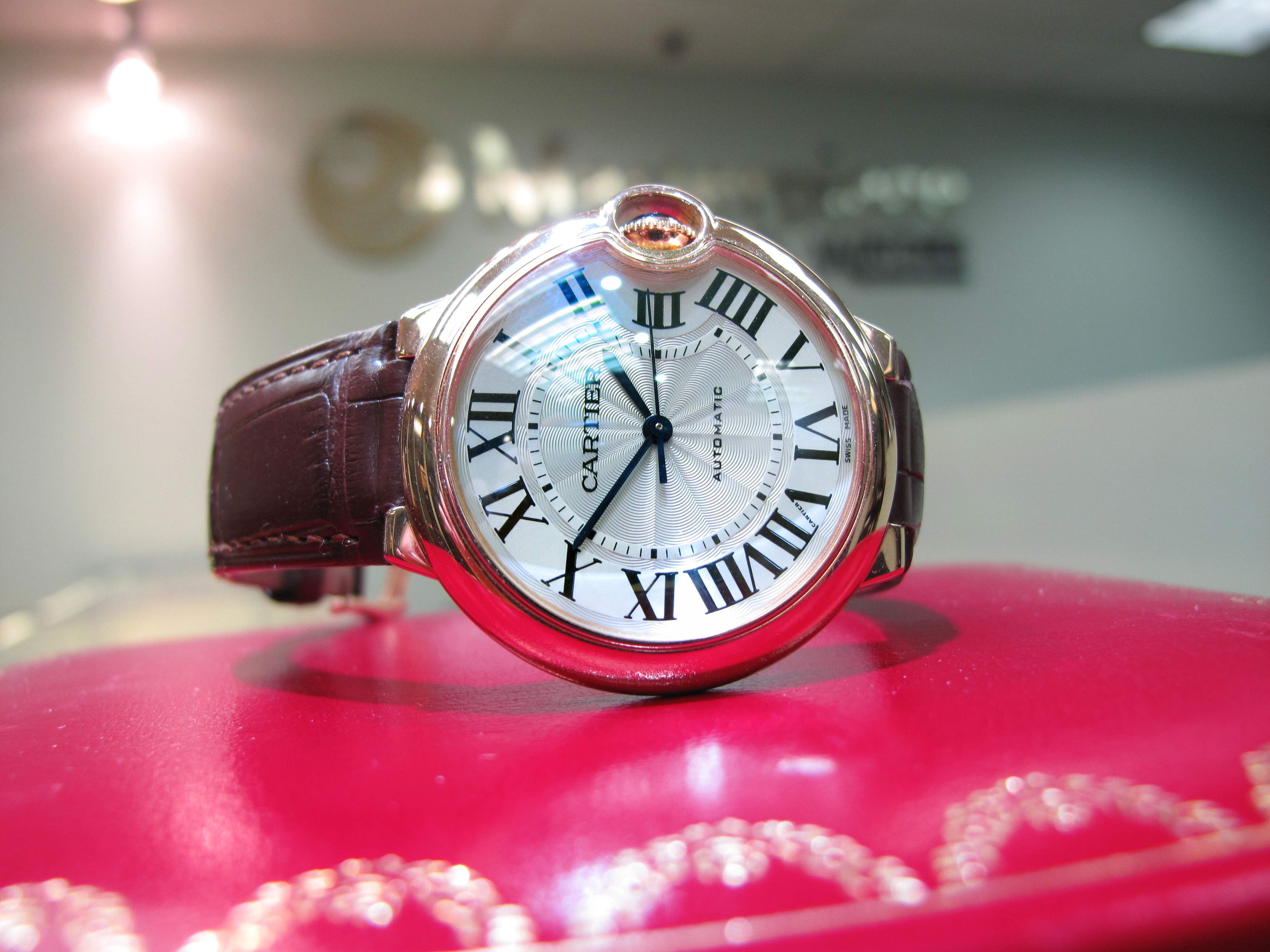 36.6mm Cartier 18k Rose Gold Ballon Bleu W6900456.