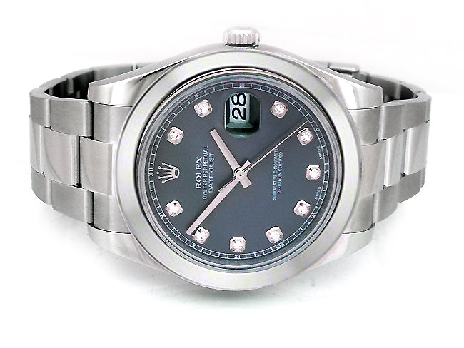 41mm Rolex Datejust II Watch  with Diamond Dial 116300.