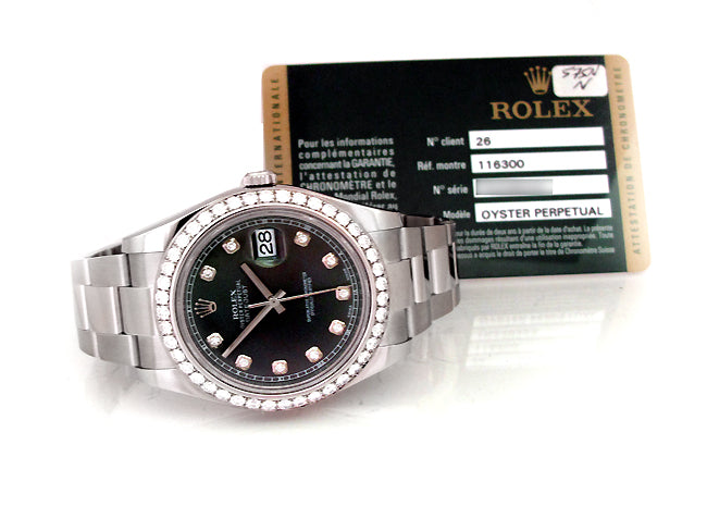 41mm Rolex Datejust II Watch  with Diamond Dial 116300.