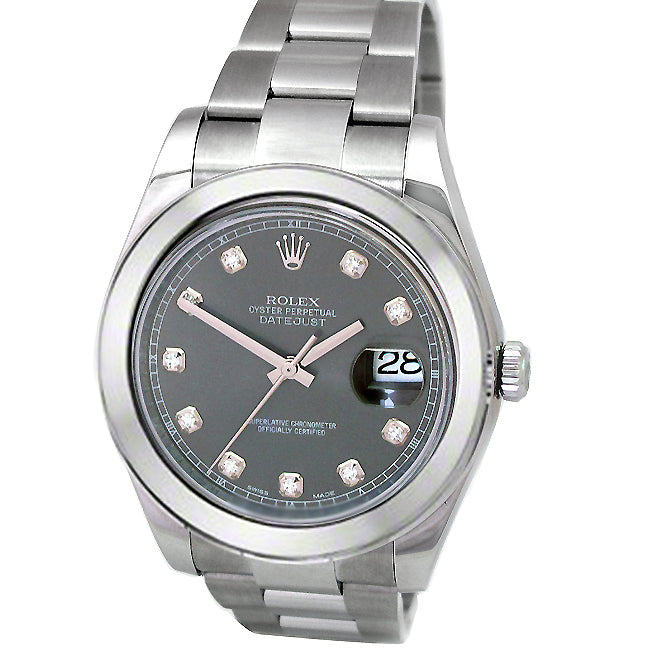 41mm Rolex Datejust II Watch  with Diamond Dial 116300.