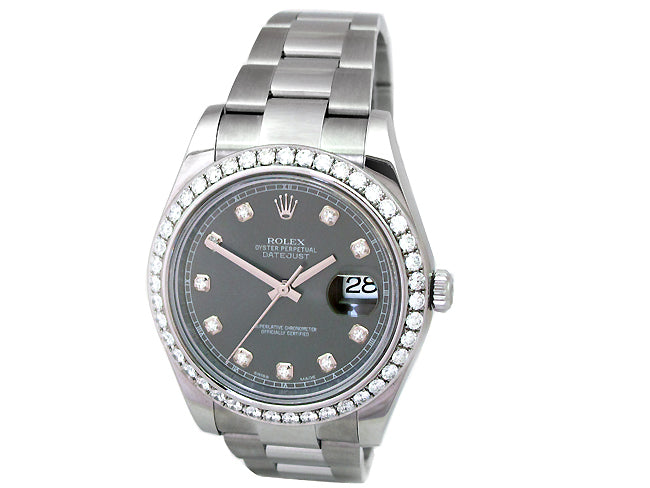 41mm Rolex Datejust II Watch  with Diamond Dial 116300.