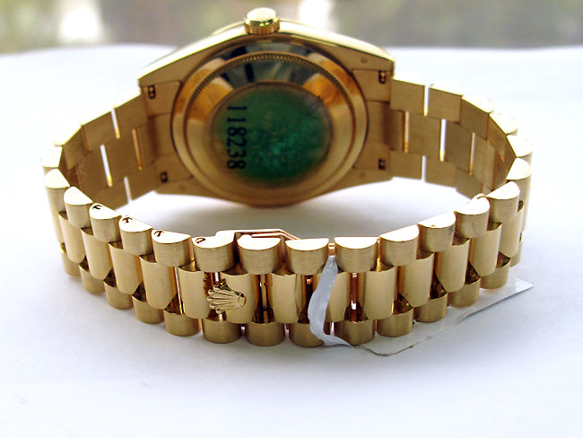 36mm Rolex 18k Gold Daydate Meteorite Diamond Dial 118238.