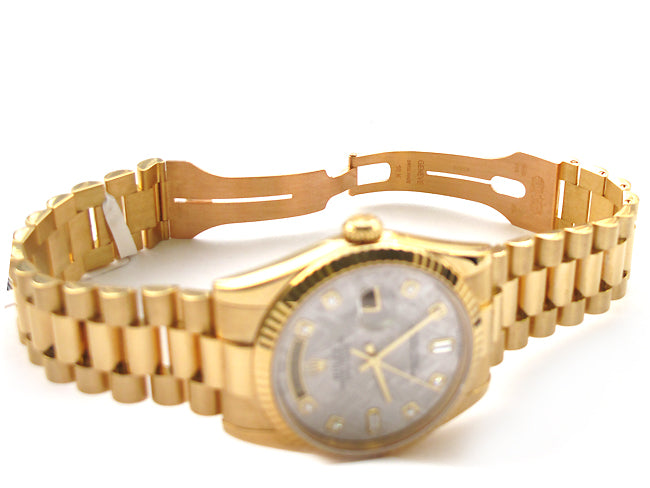 36mm Rolex 18k Gold Daydate Meteorite Diamond Dial 118238.